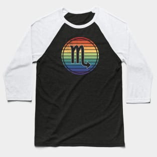 Vintage Distressed Rainbow Gay Pride Zodiac Scorpio Baseball T-Shirt